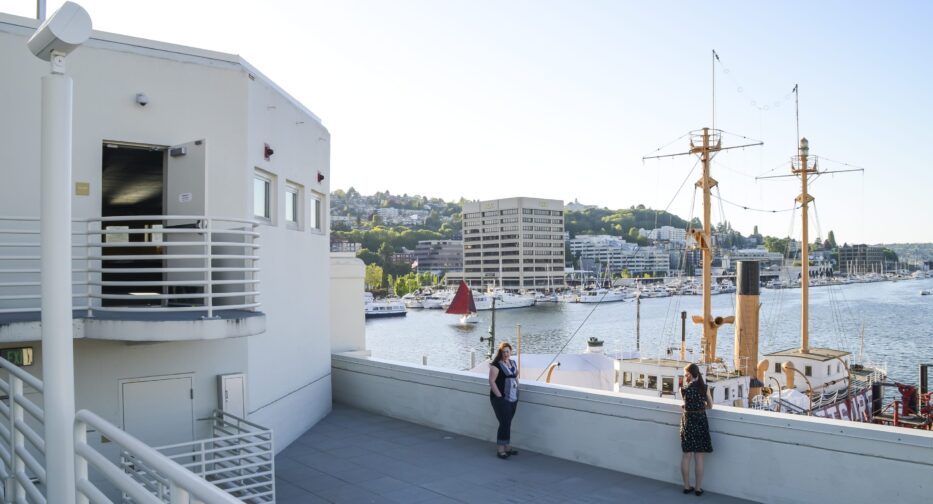 The Stack Family Lakeview Terrace overlooking the ship wharf.