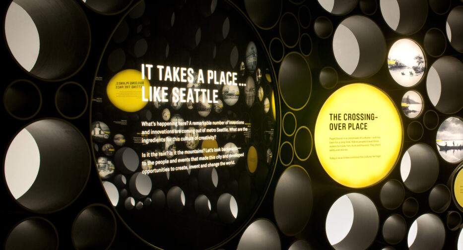 A section of the Bezos Center for Innovation highlighting why Seattle fosters innovation.