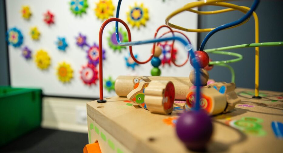 Interactive toys in the Kid-Struction Zone Exhibit at MOHAI.