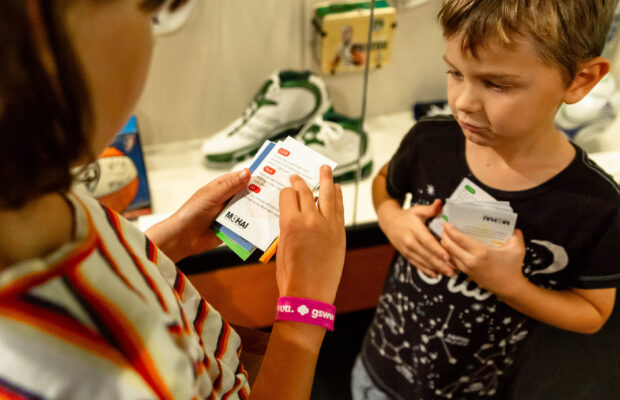 Children at MOHAI engaging in a card based activity.