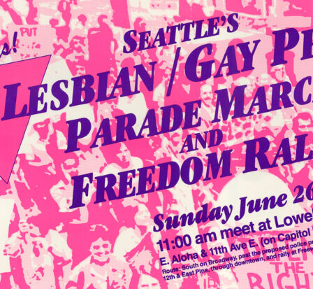 Lesbian/Gay Pride Parade March and Freedom Rally poster from Sunday June 26, 1983.