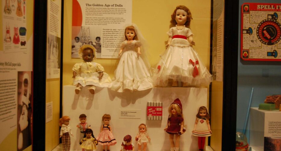 A display of 1950s dolls on display at MOHAI.