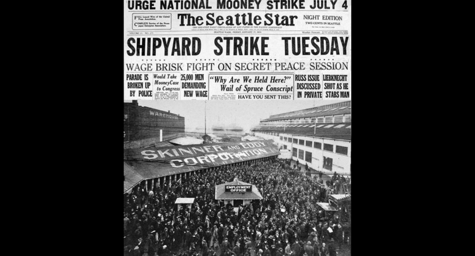 Historic The Seattle Star newspaper with headline reading, 