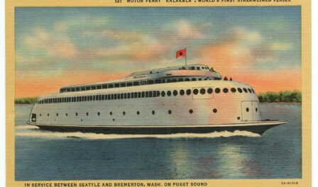 A postcard showing the ferry 