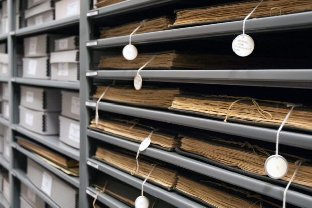 Archival materials in storage at MOHAI.