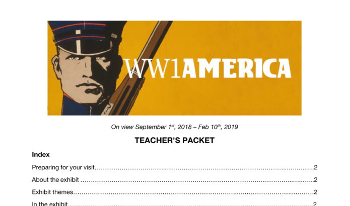 MOHAI WW1 America Teacher Packet Cover