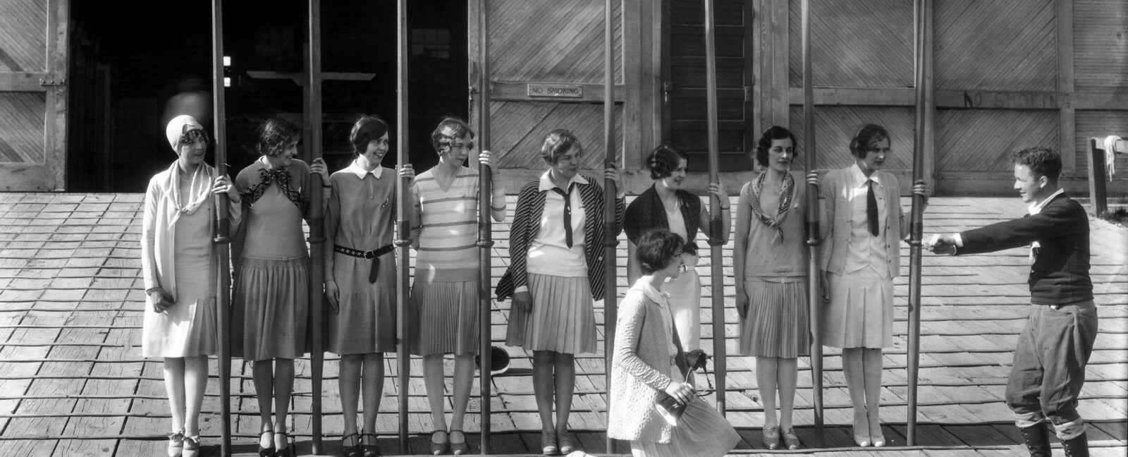 Women students with crew gear at the University of Washington