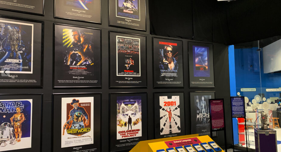 Thirteen movie posters featuring robots and/or artificial intelligence.