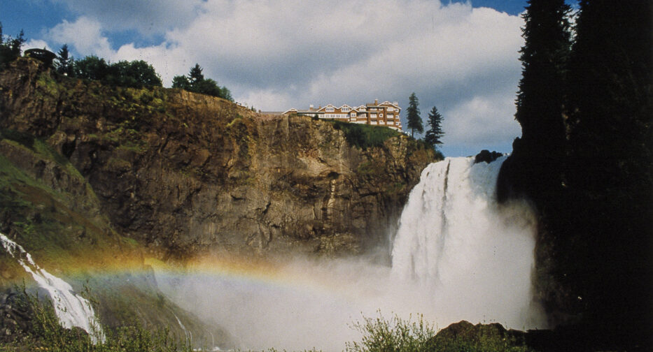 A photo of the Salish Lodge, which was portrayed as the Great Northern Hotel in the television show, Twin Peaks.
