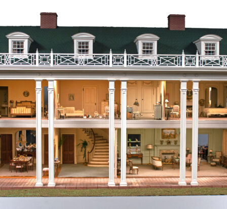 The exterior of the Hammons House with all walls open exposing the interior.