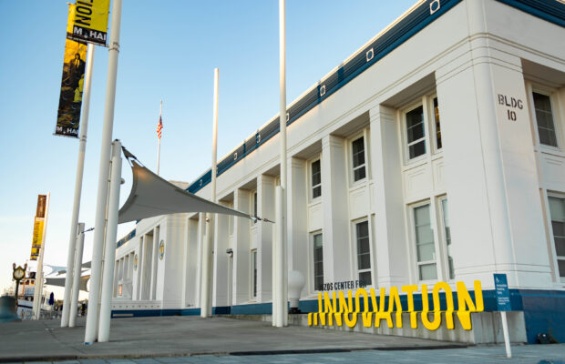 An exterior view of MOHAI in South Lake Union Park in downtown Seattle, WA.