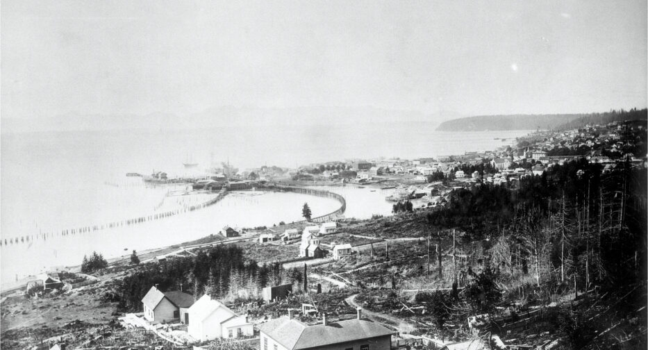View of Seattle from Beacon Hill, around 1882.