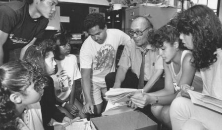 Students examine documentation during a MOHAI primary source analysis session.