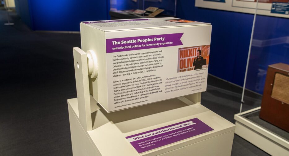Ballot box with the following label, 