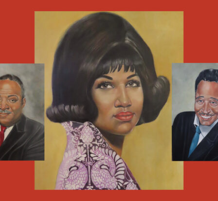 Painting of two men and a woman again