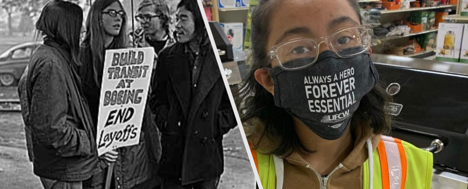 On the left