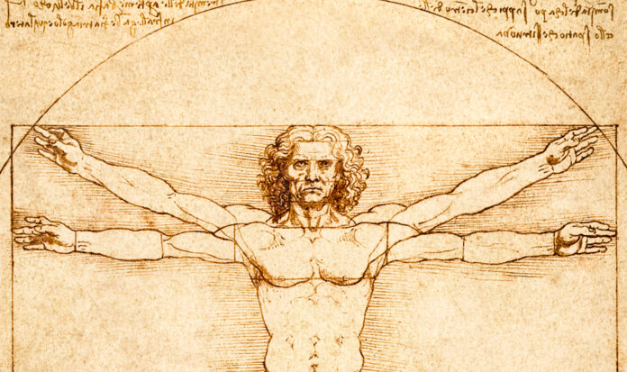 Leonardo da Vinci's Vitruvian Man sketch.