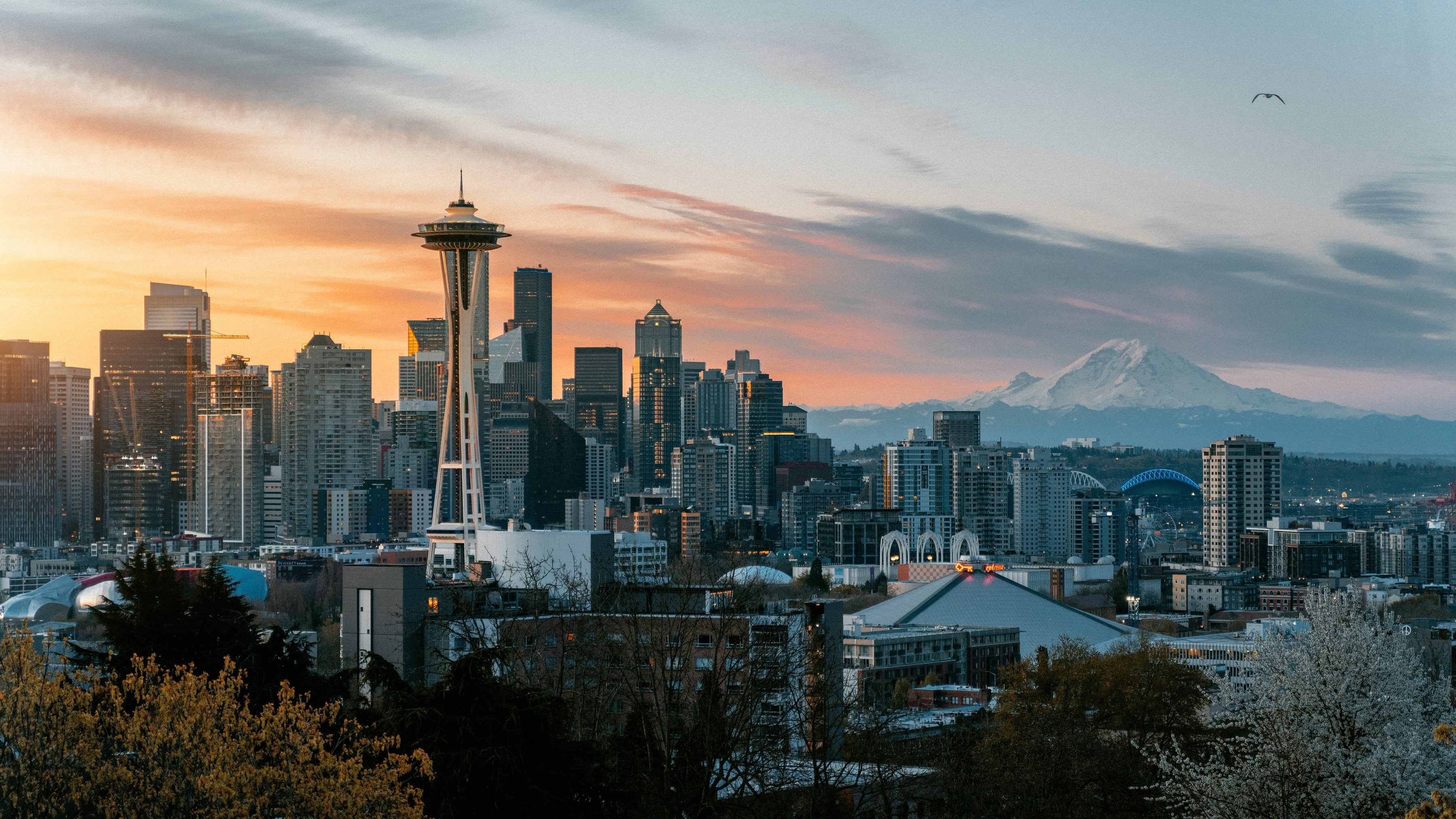 Seattle skyline with focus on The Space Needle.