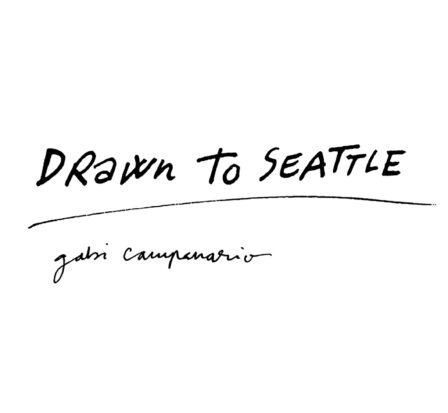 Drawn to Seattle Exhibit. The work of artist, Gabriel Campanario.
