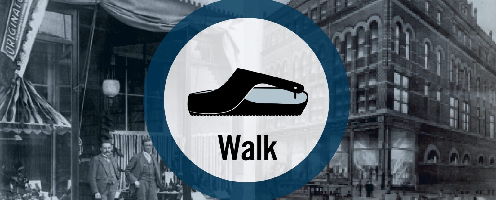 A "Walk" logo superimposed on an image of a historic sitting room.