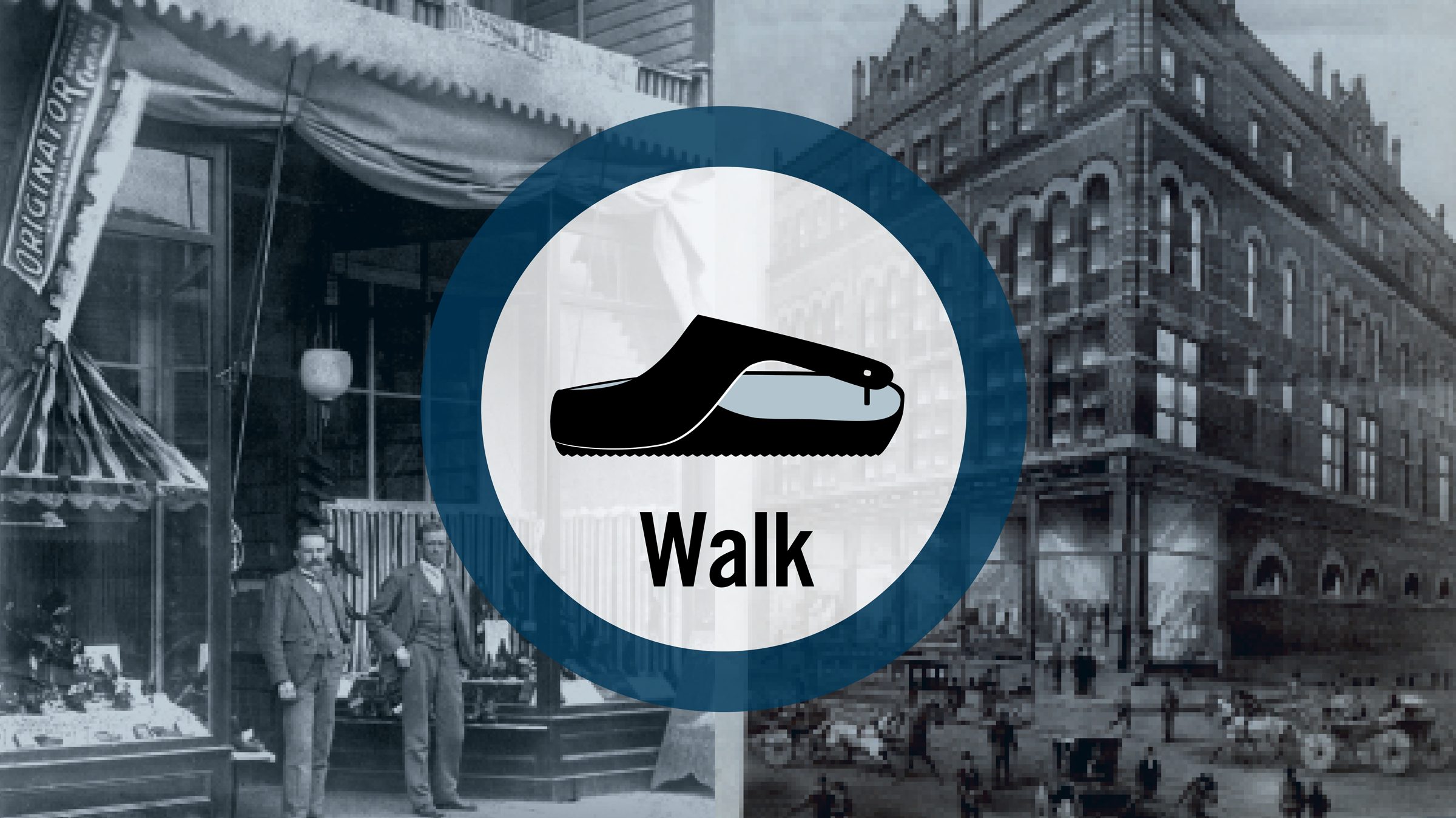 A "Walk" logo superimposed on an image of a historic sitting room.