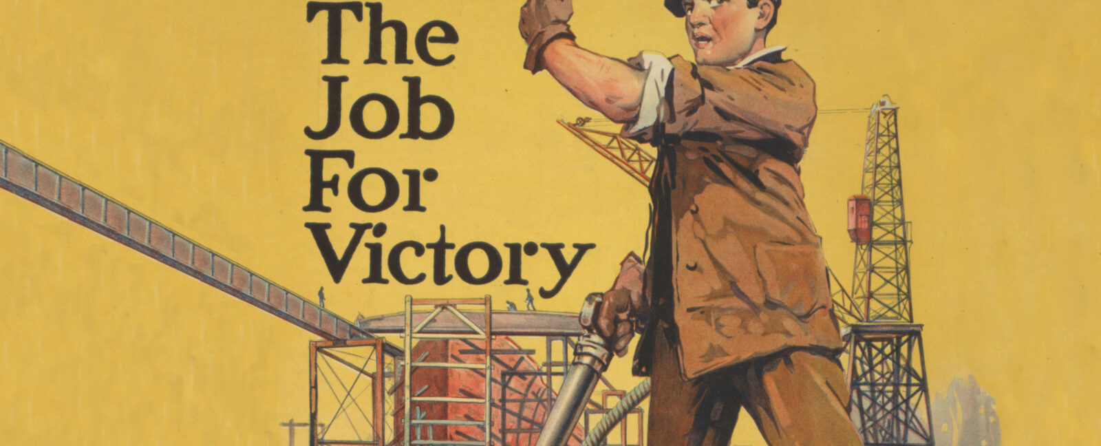 On the job for victory: A group of determined workers in uniforms