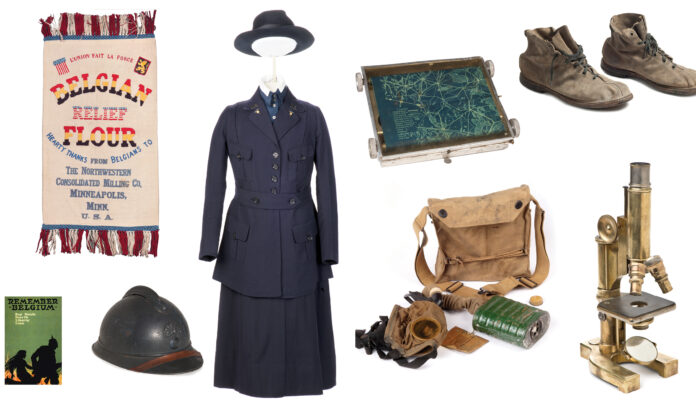 World War II artifacts including a microscope
