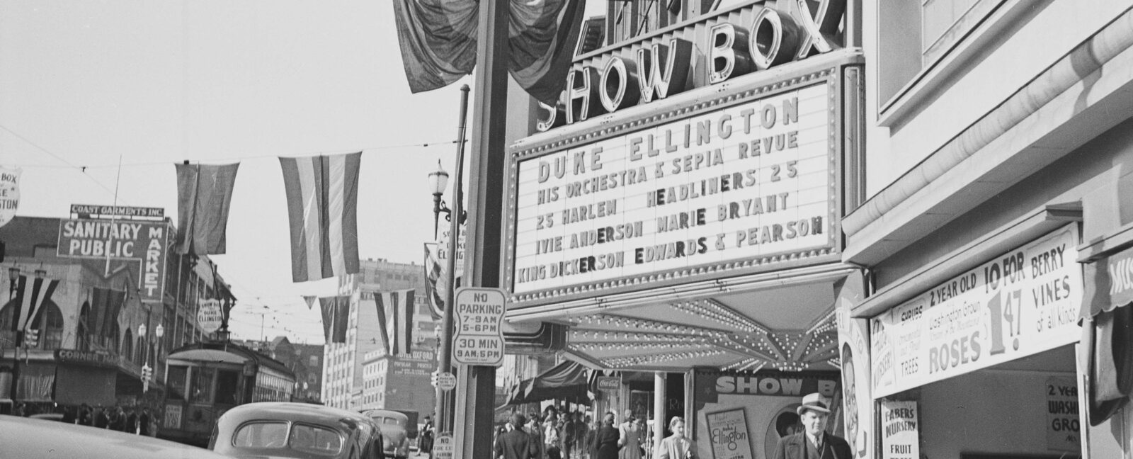Marquee at Showbox Theater on 1st Ave.