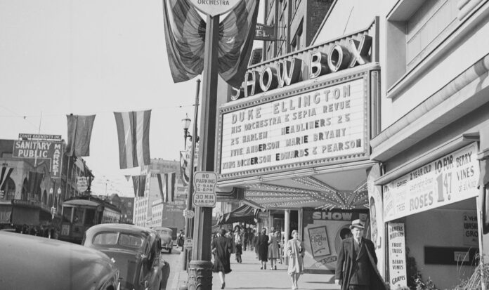 Marquee at Showbox Theater on 1st Ave.