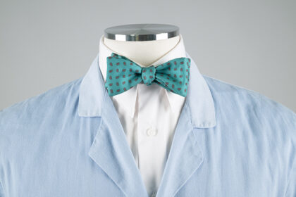Green bow tie, used in "Fabulous Wetlands" educational video featuring Bill Bye, 1989.