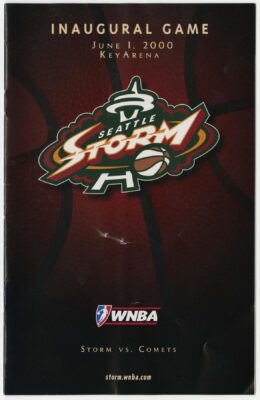 Seattle Storm Inaugural Game program, June 1, 2000 (Storm vs Comets at Key Arena).