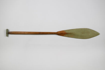 Canoe paddle carved by Emmett Oliver (Swinomish), 1934.