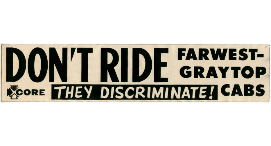 White bumper sticker with black text that reads 