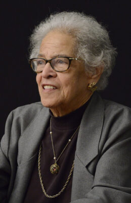 Portrait of Jacqueline "Jackie" E.A. Lawson during oral history interview, 2017.