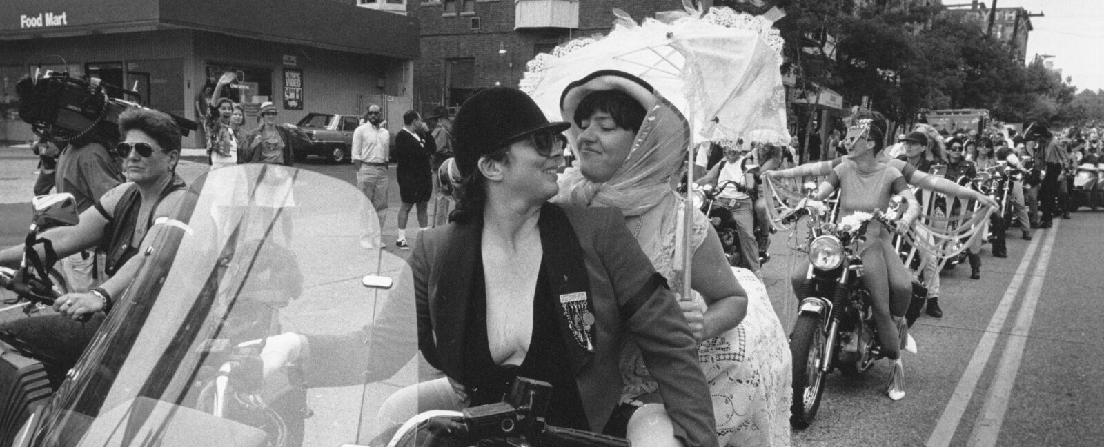 Dykes on Bikes at start of Pride parade, June 27, 1993.